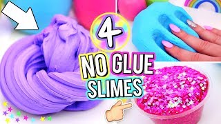 4 Easy DIY Slimes WITHOUT GLUE How To Make The BEST SLIME WITH NO GLUE [upl. by Ettenal]