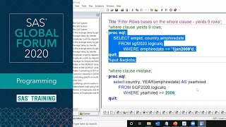 SAS Tutorial  StepbyStep PROC SQL [upl. by Sioled]