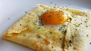 Easiest Crepes Recipe  Savory Breakfast Crepe Pocket [upl. by Yarb272]