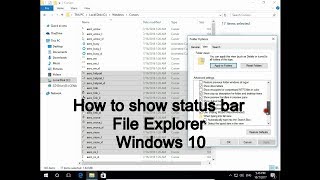 How to show status bar File Explorer Windows 10 [upl. by Lednyc809]