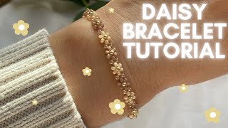 Easy Beaded Daisy Bracelet Tutorial DIY Jewelry [upl. by Towbin]