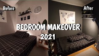 ROOM MAKEOVER  Minimalist Dark Grey  Aesthetic Bedroom [upl. by Fernald432]