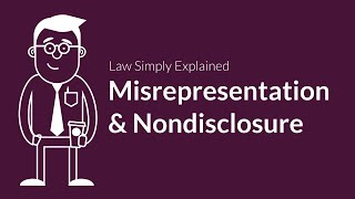 Misrepresentation and Nondisclosure  Contracts  Defenses amp Excuses [upl. by Blackington362]