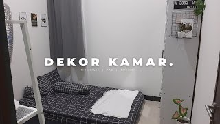 DEKOR KAMAR MINIMALIS  Room Makeover  Dark Grey [upl. by Ainoyek]