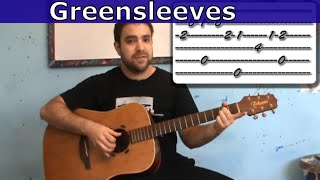 Tutorial Greensleeves  Fingerstyle Guitar Lesson w TAB [upl. by Sitnerp710]