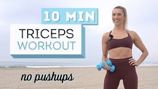 10 min TRICEPS WORKOUT with Dumbbells  No Pushups [upl. by Nuawad]