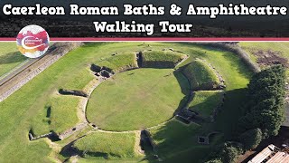 CAERLEON ROMAN BATHS amp AMPHITHEATRE WALES  Walking Tour  Pinned on Places [upl. by Marielle807]