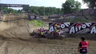 Antonio Cairoli vs Tim Gajser insane battle MXGP of LombardiaItaly Mantova 2016 [upl. by Erme857]