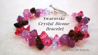 Swarovski Crystal Bicone Bracelet Video Tutorial [upl. by Cosetta406]