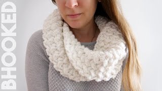 Simple Twist Crochet Cowl QUICK make [upl. by Ihsorih]