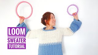 How to Loom Knit a Winter Sweater DIY Tutorial [upl. by Areic]