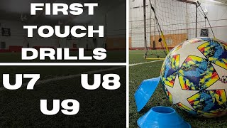 First Touch Drills For U7 U8 U9 SoccerFootball  2021 [upl. by Annairam798]