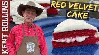 Old Fashioned Red Velvet Cake  Dutch Oven Cake Recipe [upl. by Arleen]