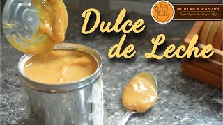 HOW TO MAKE DULCE DE LECHE USING A CAN OF CONDENSED MILK  Ep 11  Mortar amp Pastry [upl. by Annaillil]