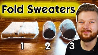 3 Clever Ways to Fold Sweaters and Save Space [upl. by Alicul]