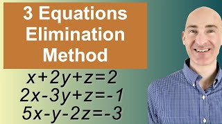 Solving Systems of 3 Equations Elimination [upl. by Ellehcsar]