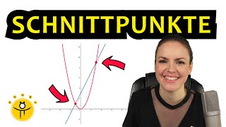 SCHNITTPUNKTE berechnen Parabel und Gerade – pq Formel [upl. by Burnett]