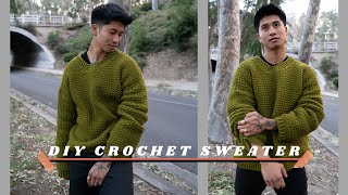 CROCHET SWEATER TUTORIAL FOR BEGINNERS  how to crochet an oversized pullover sweater EASY 💫 [upl. by Eicaj971]