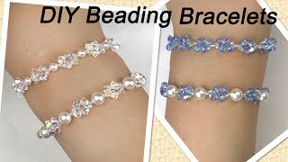 Easy DIY Beading Bracelets with Swarovski Pearls and Swarovski Crystal Bicone Beads [upl. by Lyndsey]