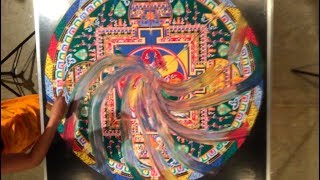 Tibetan Monks destroy Mandala creation [upl. by Aiveneg]