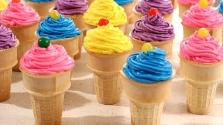 Ice Cream Cone Cupcakes Recipe  Amy Lynns Kitchen [upl. by Edasalof164]