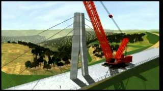 3D Visualisation of Millau Viaduct construction [upl. by Dey]