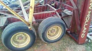 Using pallets with a New Holland bale wagon [upl. by Sall349]