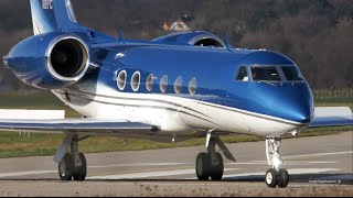 Gulfstream IV Landing at Bern Airport  NonStop Flight from USA [upl. by Jem]