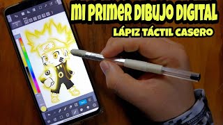 Mi primer Dibujo digital con un lapiz tactil casero [upl. by Asiek]