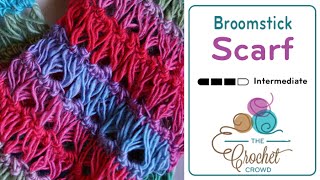 Crochet Broomstick Lace Stitch  BEGINNER  The Crochet Crowd [upl. by September]