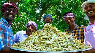 DRY FISHES  Nethili Karuvadu Thokku  Anchovies Dry Fish Recipe Cooking In Village  Village Recipe [upl. by Fusuy99]