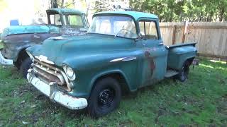 1957 Chevy Factory V8 BigWindow Truck Rescue CTR223 [upl. by Lletnahs]