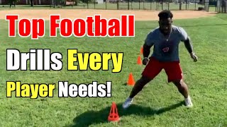 18 Football Drills Every Football Player Needs FULL WORKOUT [upl. by Itnahsa]