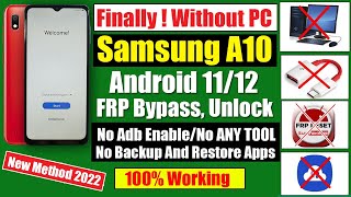 Samsung A10 FRP Bypass Android 11 Without PC  New Method 2022 [upl. by Norihs]