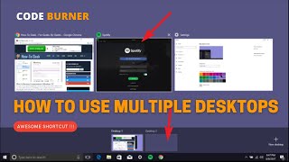 How to use Multiple Desktops on Windows 10  Windows 10 Virtual Desktops [upl. by Ludovika]