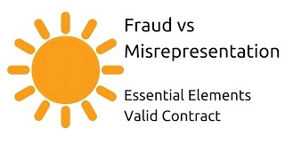 Fraud vs Misrepresentation  Other Essential Elements of a Valid Contract  CA CPT  CS amp CMA [upl. by Suiramad709]