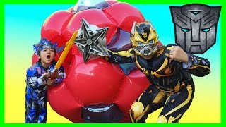 GIANT BALL SURPRISE OPENING Transformer Toys with Ryan [upl. by Khudari600]