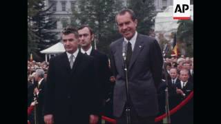 Nixon welcomes Romanian president Ceausescu to White House [upl. by Neelac]